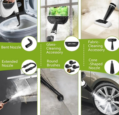 Tlakový ručný parný čistič s 12 nadstavcami – multifunkčný na všetky povrchy