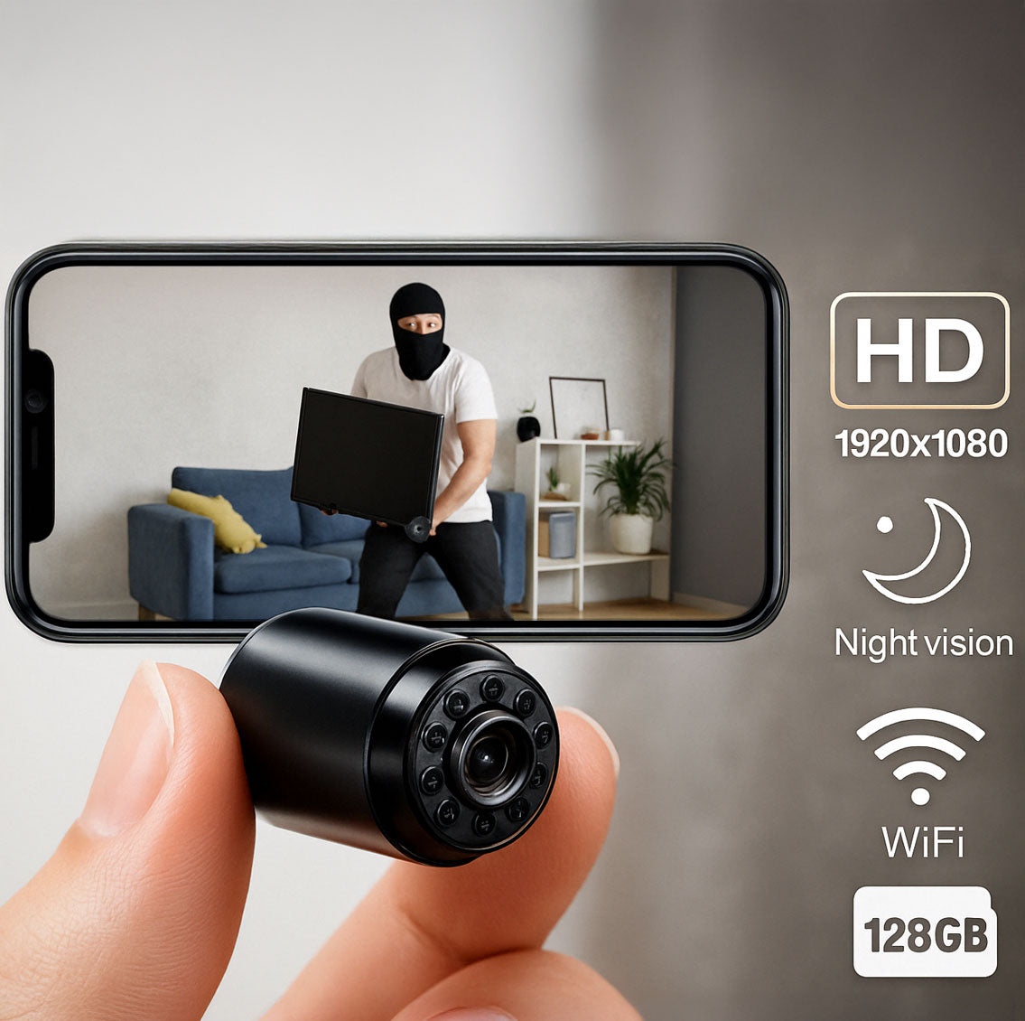 Mini špionážna WiFi kamera 1080P – diskrétna, výkonná a jednoduchá na používanie